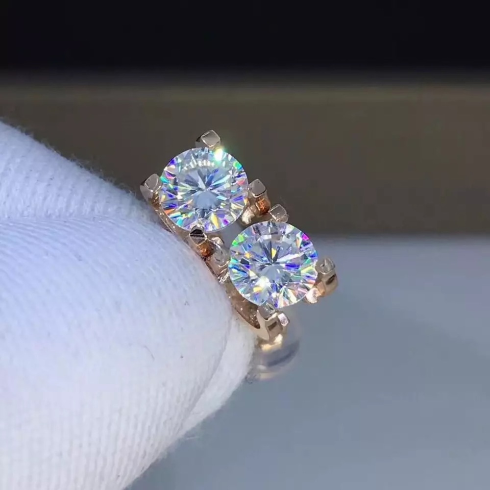 1.5ct Gold Solitaire Earrings - Picture 4 of 9